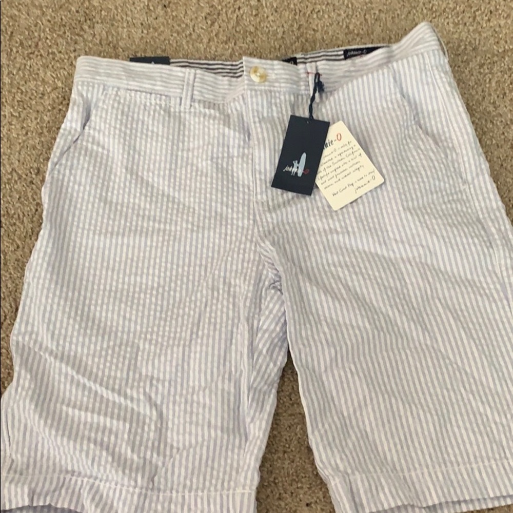 Johnnie-i shorts blue and white pin stripe